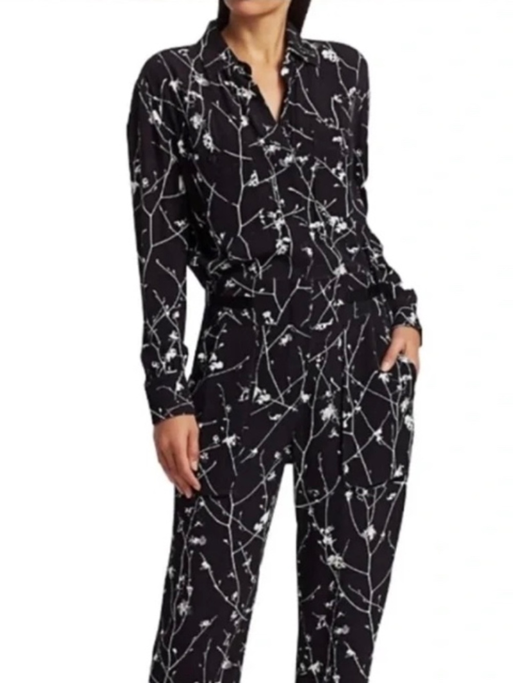 Rag & Bone┆8┆Therese Printed Long Sleeved Jumpsuit┆262